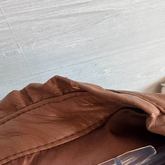 Christopher & Banks Womens Faux Leather Jacket Medium Brown - Picture 6 of 7